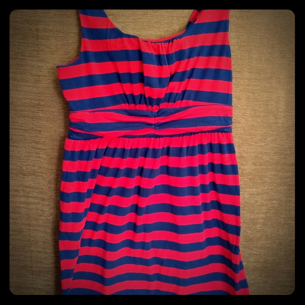 Navy/Red Striped Dress